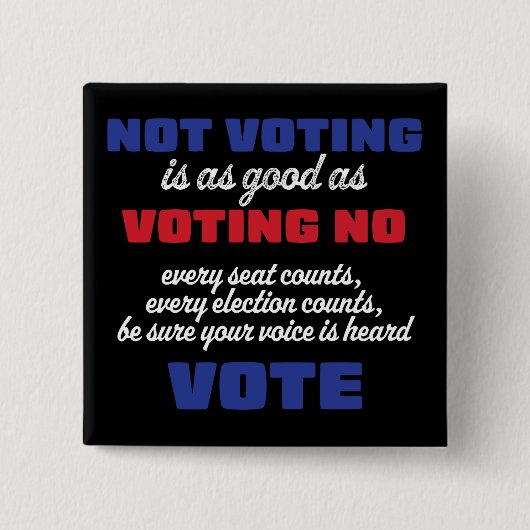 Nicht abstimmen ist so gut wie Nein stimmen Button (Vorderseite)