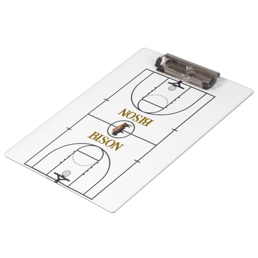 Nicht abwischbares Basketballfeld-Layout Klemmbrett (Schrägansicht)
