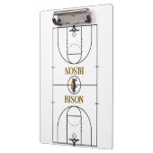 Nicht abwischbares Basketballfeld-Layout Klemmbrett (Links)