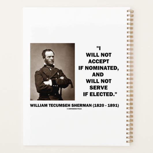 Nicht akzeptieren, wenn nominiert nicht Sherman-Zi Planer (Rückseite)