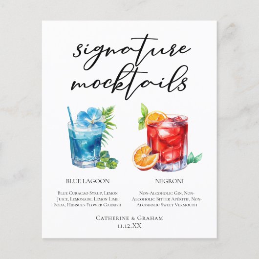 Nicht-alkoholisches Blue Lagoon Negroni Mocktail-M (Vorderseite)