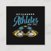 Nicht alle Athleten tragen Schuhe Funny Swimmer Quadratische Visitenkarte (Vorderseite)