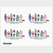 Nicht alle Behinderten sehen aus wie ein glänzende Rechteckiger Aufkleber (Blatt)