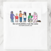 Nicht alle Behinderten sehen aus wie ein glänzende Rechteckiger Aufkleber (Tasche)