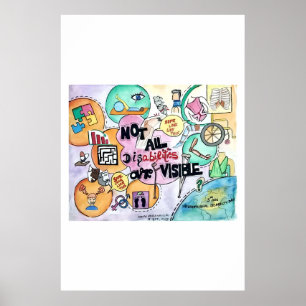 Nicht alle Behinderungen sind sichtbar Aquarellfar Poster