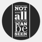 Nicht alle Behinderungen sind sichtbar Runder Aufkleber (Vorderseite)