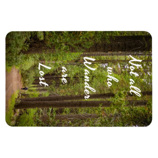 Nicht alle, die in großen Bäumen weißen Textfahrer Magnet (Horizontal)