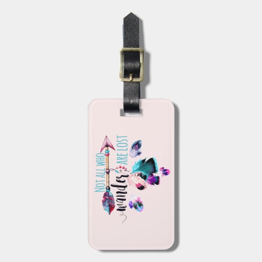 Nicht alle, die wandern, haben Bohemische Wanderlu Gepäckanhänger (Vorderseite vertikal)