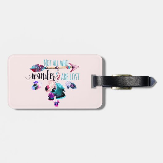 Nicht alle, die wandern, haben Bohemische Wanderlu Gepäckanhänger (Rückseite horizontal)