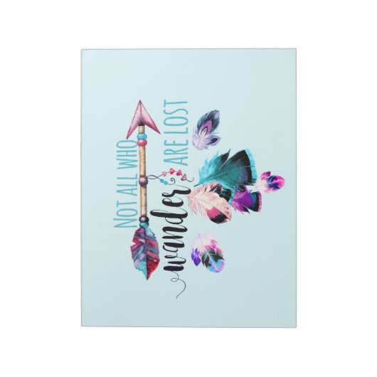 Nicht alle, die wandern, haben Bohemische Wanderlu Notizblock (Rotiert)