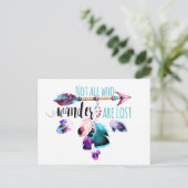 Nicht alle, die wandern, haben Bohemische Wanderlu Postkarte (Stehend Vorderseite)