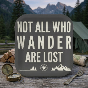 Nicht alle, die wandern, sind verloren Bergkunst  Pappteller