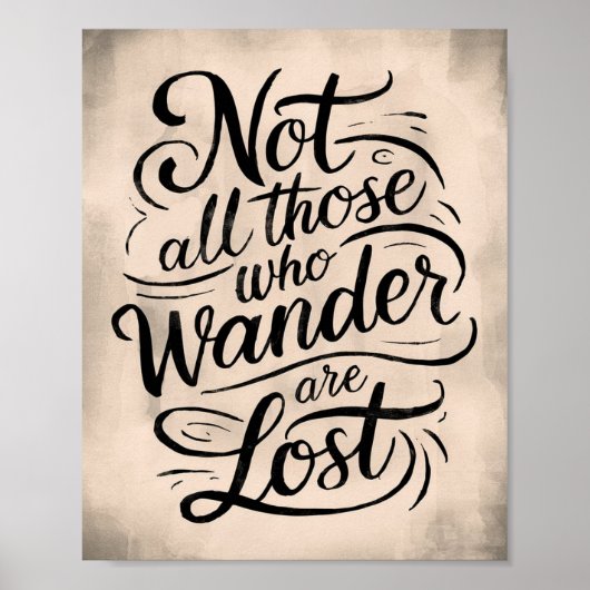 Nicht alle, die wandern, sind verloren, rustikal poster (Vorne)