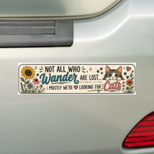 Nicht alle, die wandern, sind verloren süße Katze  Autoaufkleber