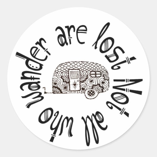 Nicht alle, die wandern, verlieren sich runder aufkleber (Vorderseite)