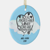 Nicht alle Engel haben Flügel, manche haben Stetho Keramik Ornament (Rechts)