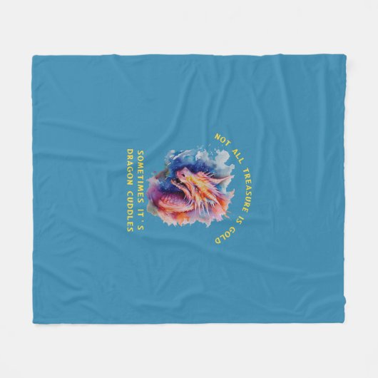 Nicht alle Schätze sind Gold Dragon Cuddles Blanke Fleecedecke (Vorderseite (Horizontal))
