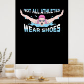 Nicht alle Sportler tragen Schuhe Poster (Küche)