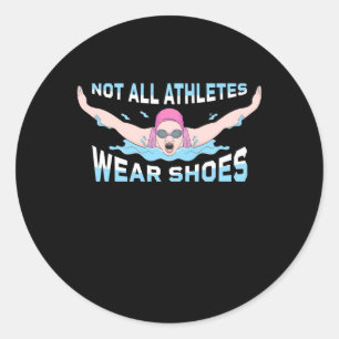 Nicht alle Sportler tragen Schuhe Runder Aufkleber