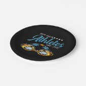 Nicht alle Sportler tragen Sonnenschirme und Schwi Pappteller (Schrägansicht)