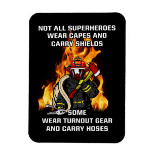 Nicht alle Superhelden... Feuerwehrmann Magnet