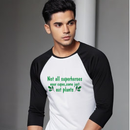 Nicht alle Superhelden tragen Kappen:Vegan witzig T-Shirt