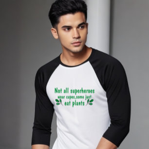 Nicht alle Superhelden tragen Kappen:Vegan witzig T-Shirt