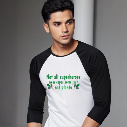 Nicht alle Superhelden tragen Kappen:Vegan witzig T-Shirt