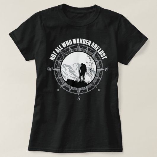 Nicht alle Wander-Wanderer wandern verloren T-Shirt (Design vorne)