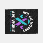 Nicht alle Wunden sind erkennbar Selbstmordbewusst Fleecedecke (Vorderseite (Horizontal))