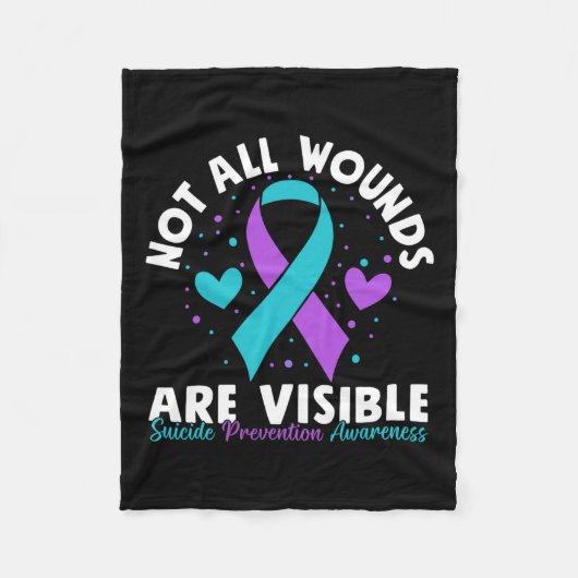 Nicht alle Wunden sind erkennbar Selbstmordbewusst Fleecedecke (Vorderseite)