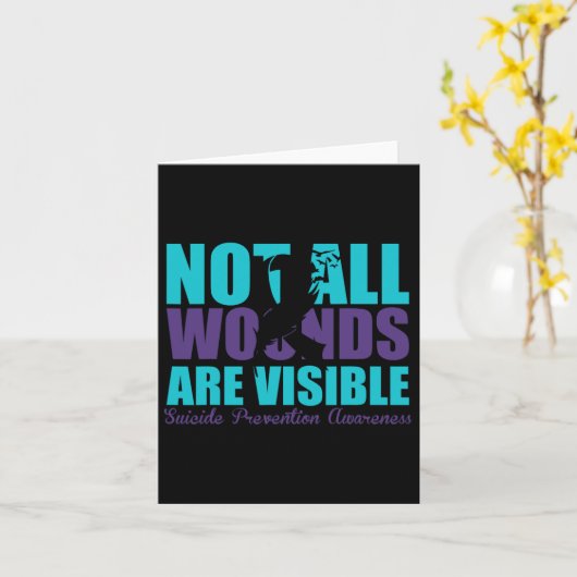 Nicht alle Wunden sind erkennbar Suizidprävention Karte (Gelbe Blume)