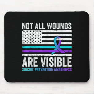 Nicht alle Wunden sind sichtbar Amerikanische Flag Mousepad