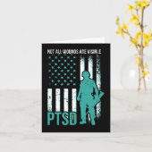 Nicht alle Wunden sind sichtbar - PTBS-Bewusstsein Karte (Gelbe Blume)
