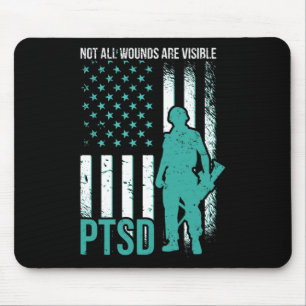 Nicht alle Wunden sind sichtbar - PTBS-Bewusstsein Mousepad