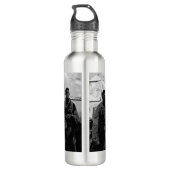 Nicht alle Wunden sind sichtbar PTSD Awareness Fla Edelstahlflasche (Rückseite)