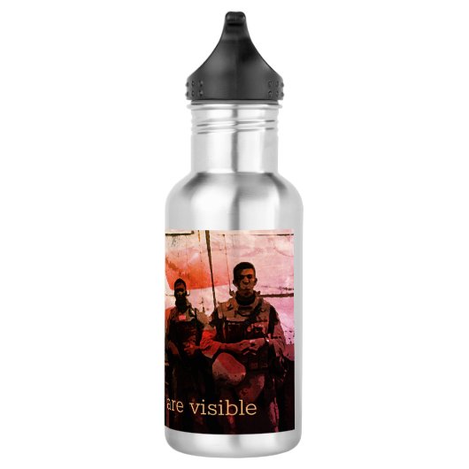 Nicht alle Wunden sind sichtbar PTSD Awareness Fla Edelstahlflasche (Rechts)