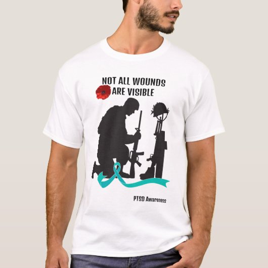 NICHT ALLE WUNDEN SIND SICHTBAR. PTSD AWARENESS. T-Shirt (Vorderseite)