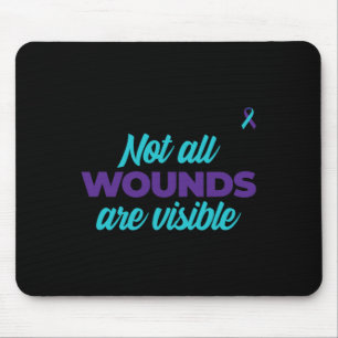 Nicht alle Wunden sind sichtbar Teal- und violette Mousepad