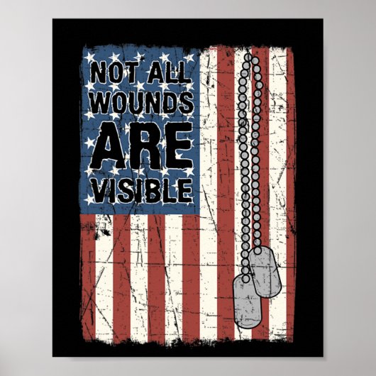Nicht alle Wunden sind sichtbar, wenn Ptsd uns Arm Poster (Vorne)