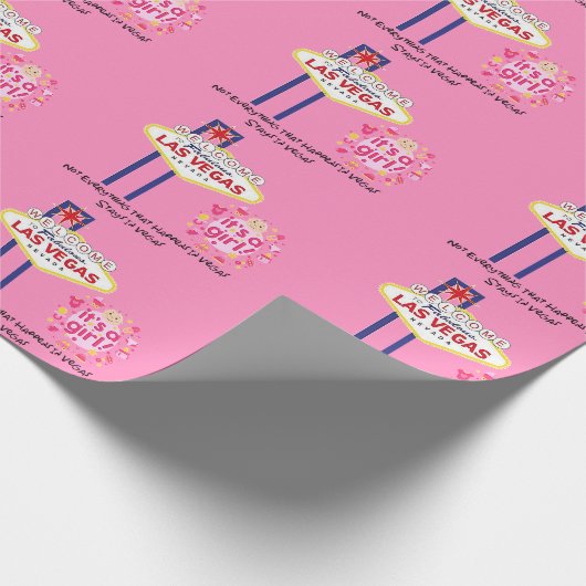 Nicht alles Bleibe in Vegas, es ist ein Mädchen Geschenkpapier (Ecke)