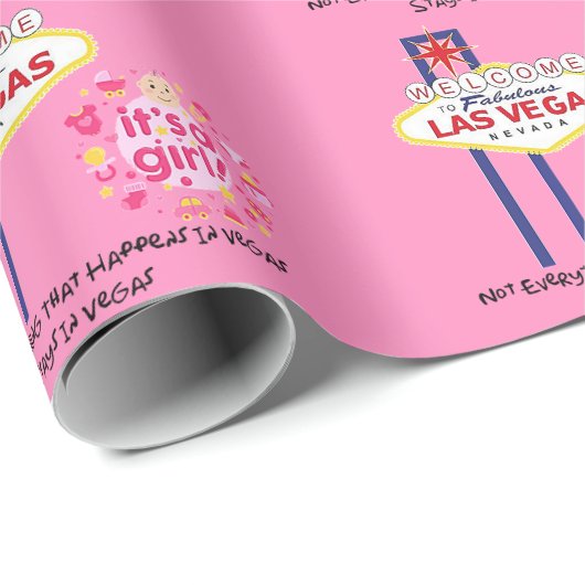 Nicht alles Bleibe in Vegas, es ist ein Mädchen Geschenkpapier (Rolleneckpunkt)