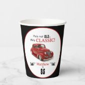 Nicht alt, aber klassisch Rot 1939 Coupe Custom Ag Pappbecher (Rückseite)
