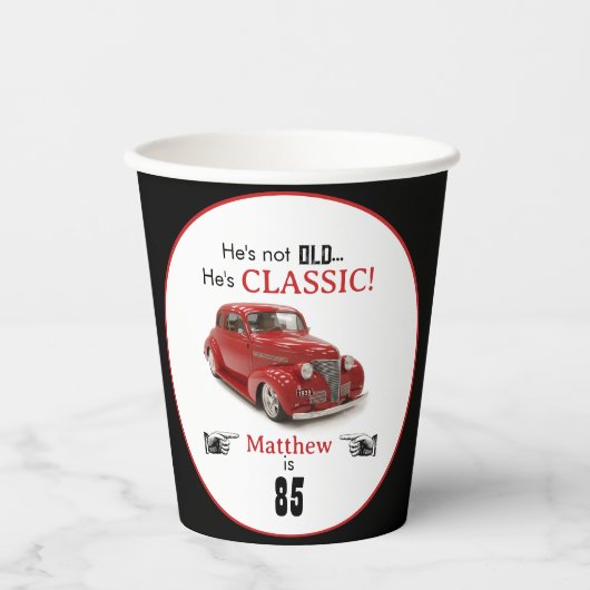 Nicht alt, aber klassisch Rot 1939 Coupe Custom Ag Pappbecher (Vorderseite)