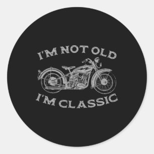 Nicht alt im Clic Funny Motorrad Grafische Mens Bi Runder Aufkleber