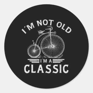 Nicht alt im Klik Penny farthing Bicycle Fathers D Runder Aufkleber