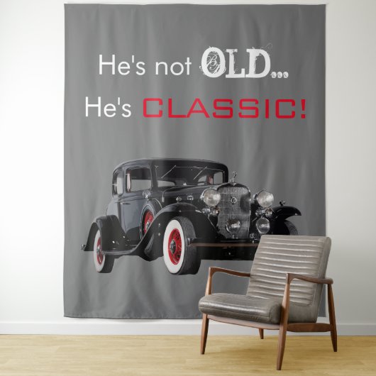 Nicht altes klassisches Auto-Retro Wandteppich (Beispiel)