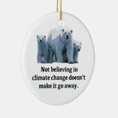 Nicht an den Klimawandel glauben Keramikornament (Rechts)