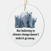 Nicht an den Klimawandel glauben Keramikornament (Links)