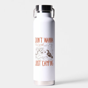 Nicht arbeiten wollen, nur Camping - Vintage Katze Trinkflasche